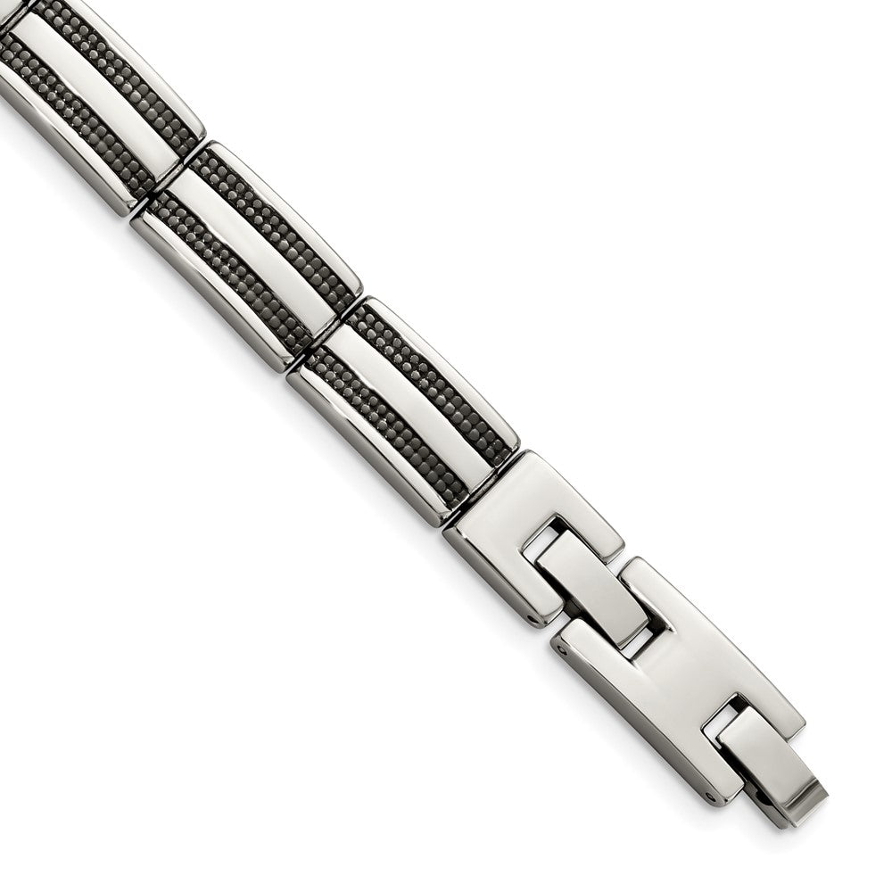 Stainless Steel Polished Black IP-plated 8.25in Bracelet 8.25 inches