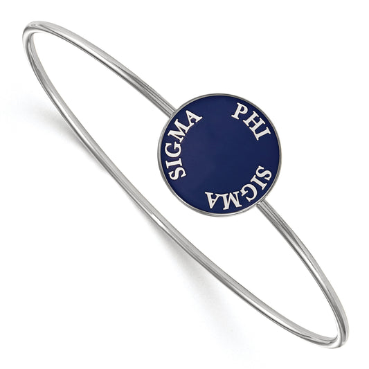 Sterling Silver Official Licensed Greek Sororities Phi Sigma Sigma (???) Enameled Slip-on Bangle