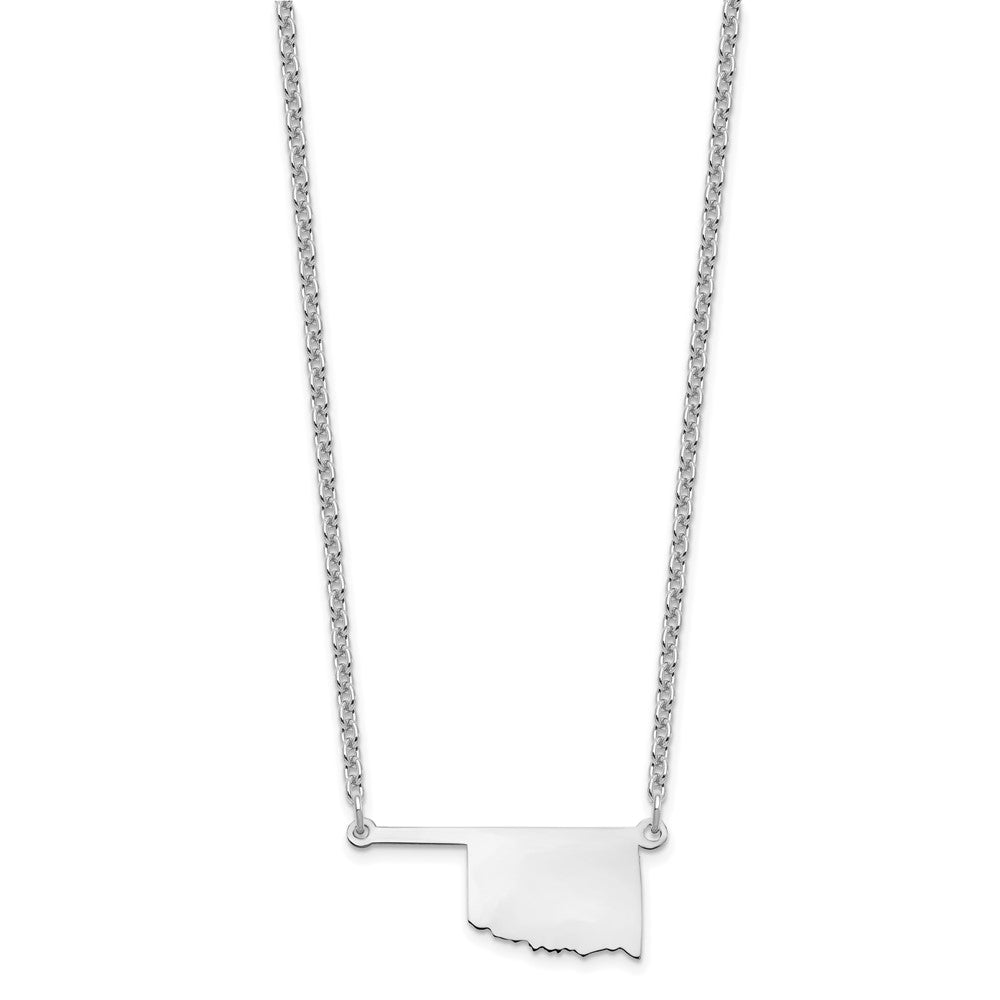 Sterling Silver/Rhodium-plated Oklahoma State Necklace