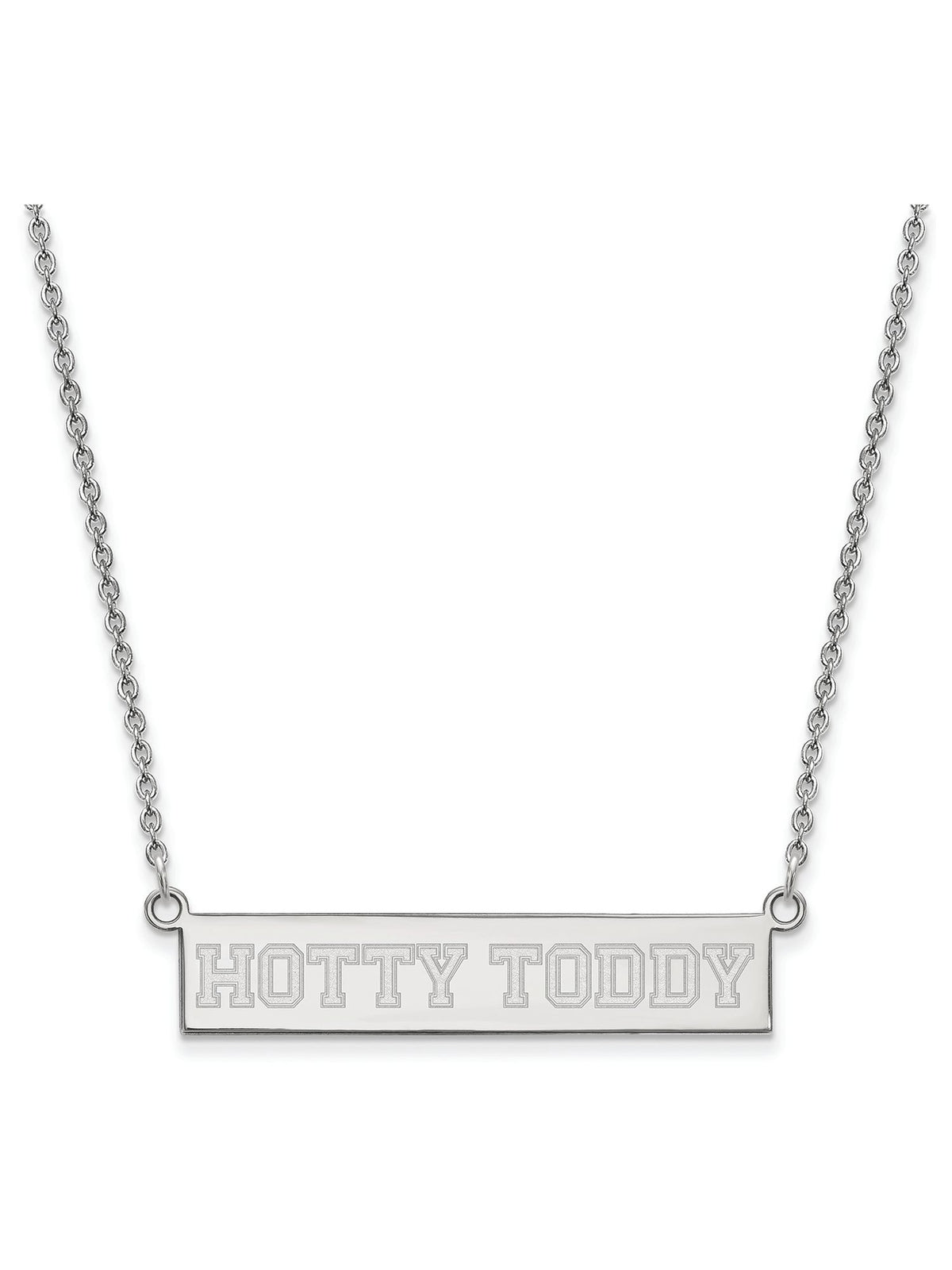 Logoart Sterling Silver University Of Mississippi Small Bar Necklace hottytoddy  Men