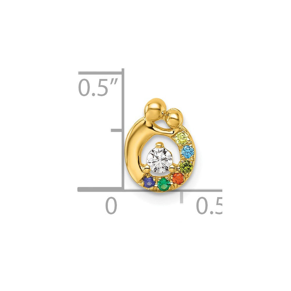 14k 6 Birthstone and Dia. Mother/Child Chain Slide Semi-mount
