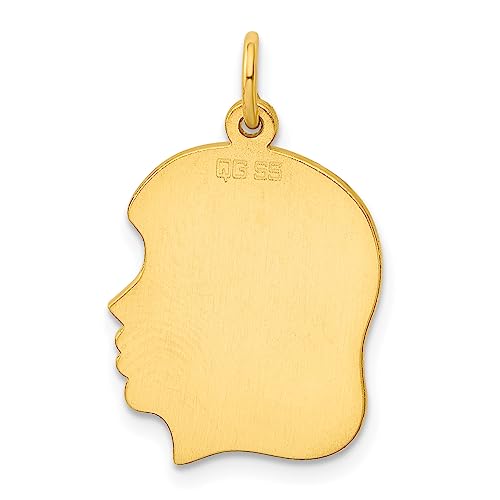 Sterling Silver GP Engraveable Girl Polished Disc Charm