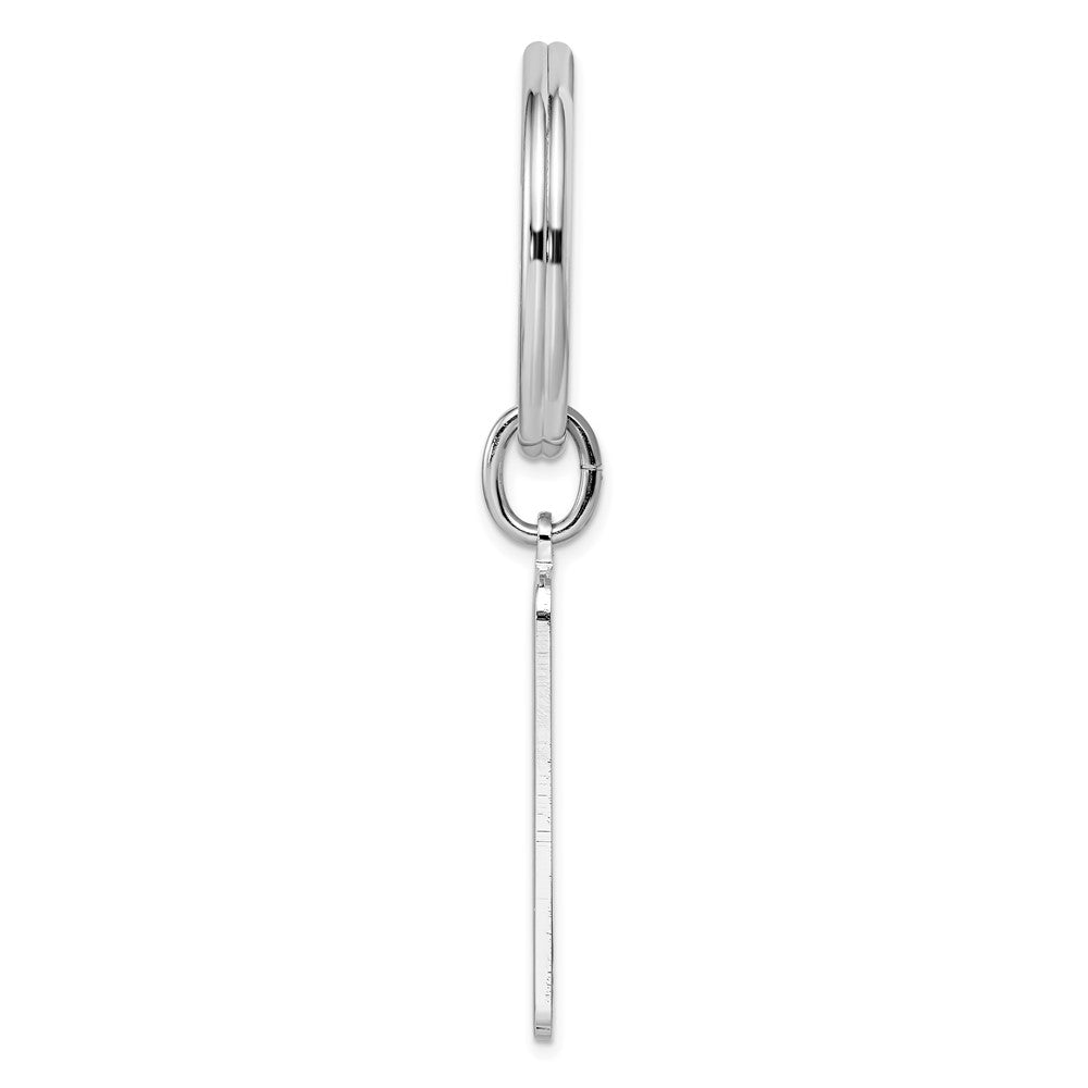 Rhodium-plated Kelly Waters Key Ring with X-pattern Sides
