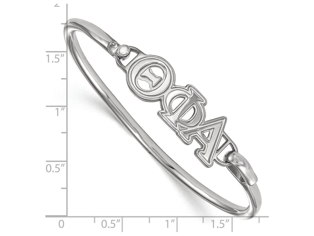 Sterling Silver Official Licensed Greek Sororities 7in Theta Phi Alpha (???) Small Hook and Clasp Bangle