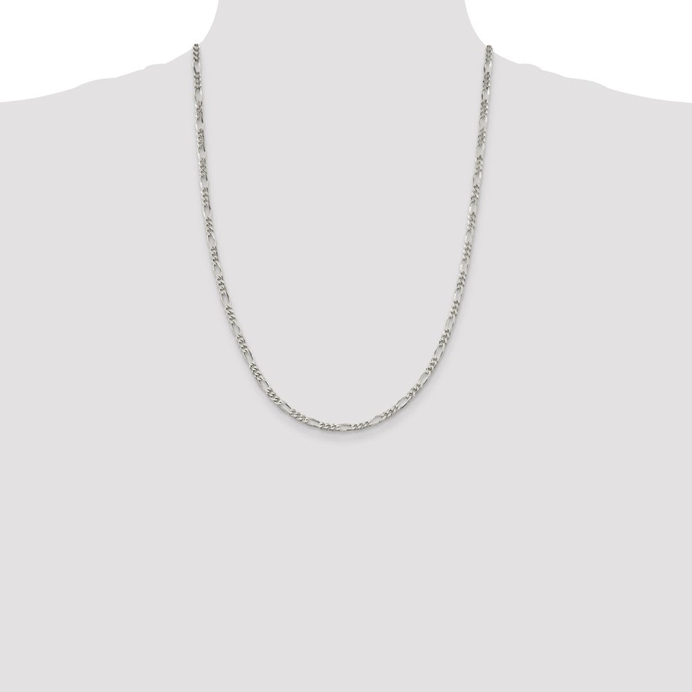 Sterling Silver 3.5mm Figaro Chain 24 Inches