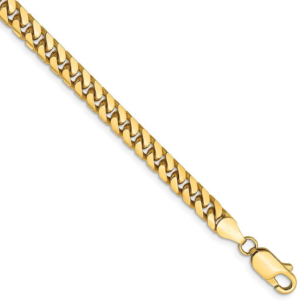 14K 8 inch 4.3mm Solid Miami Cuban Link with Lobster Clasp Bracelet