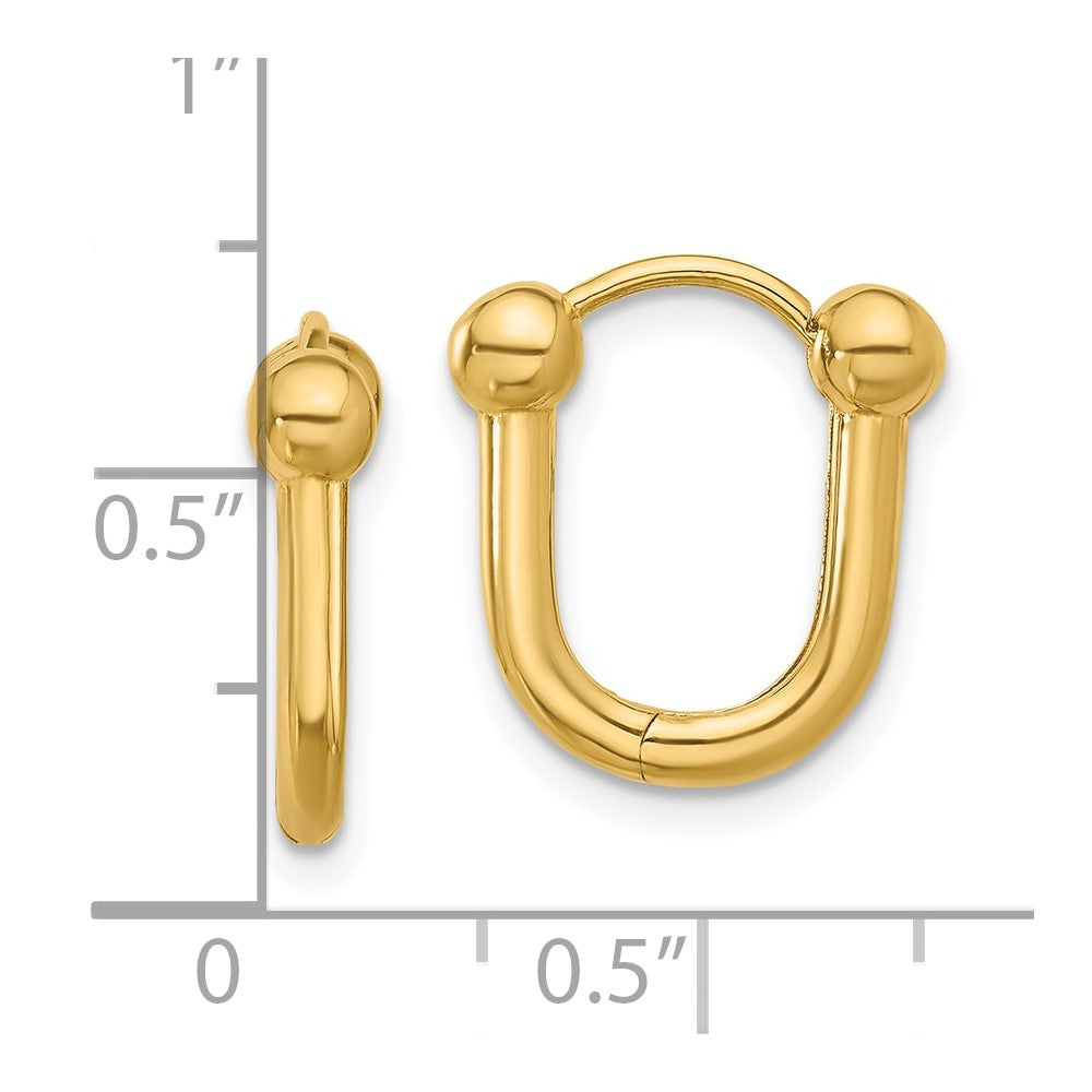 14K Polished Hinged Hoop Earrings