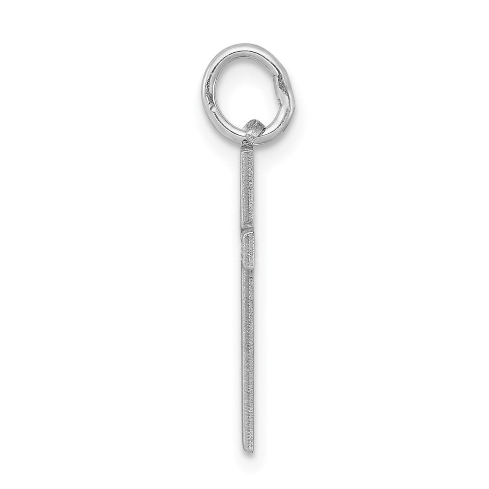 Sterling Silver Rhodium-plated Laser Designed Cross Charm