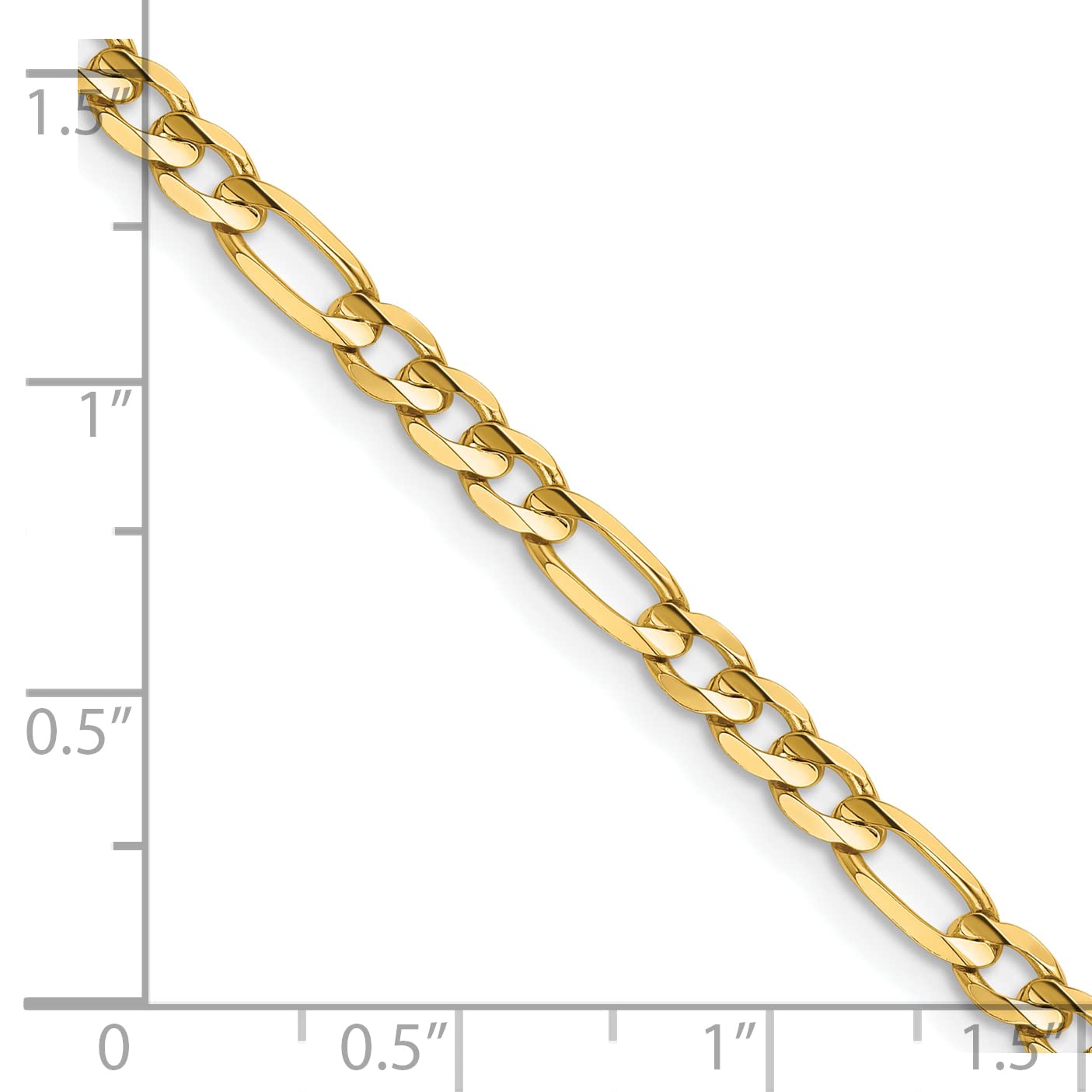 14K 24 inch 4mm Concave Open Figaro with Lobster Clasp Chain