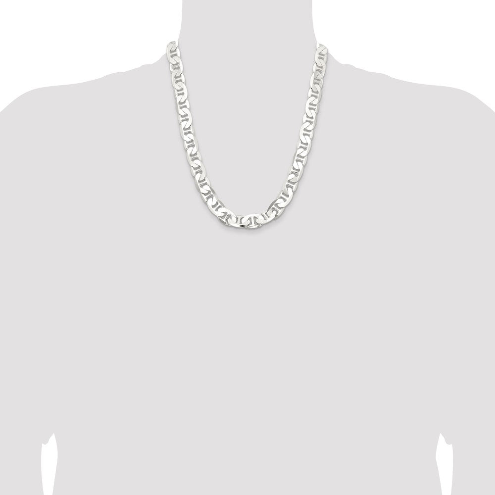 Sterling Silver 11.5mm Flat Anchor Chain 22 Inches
