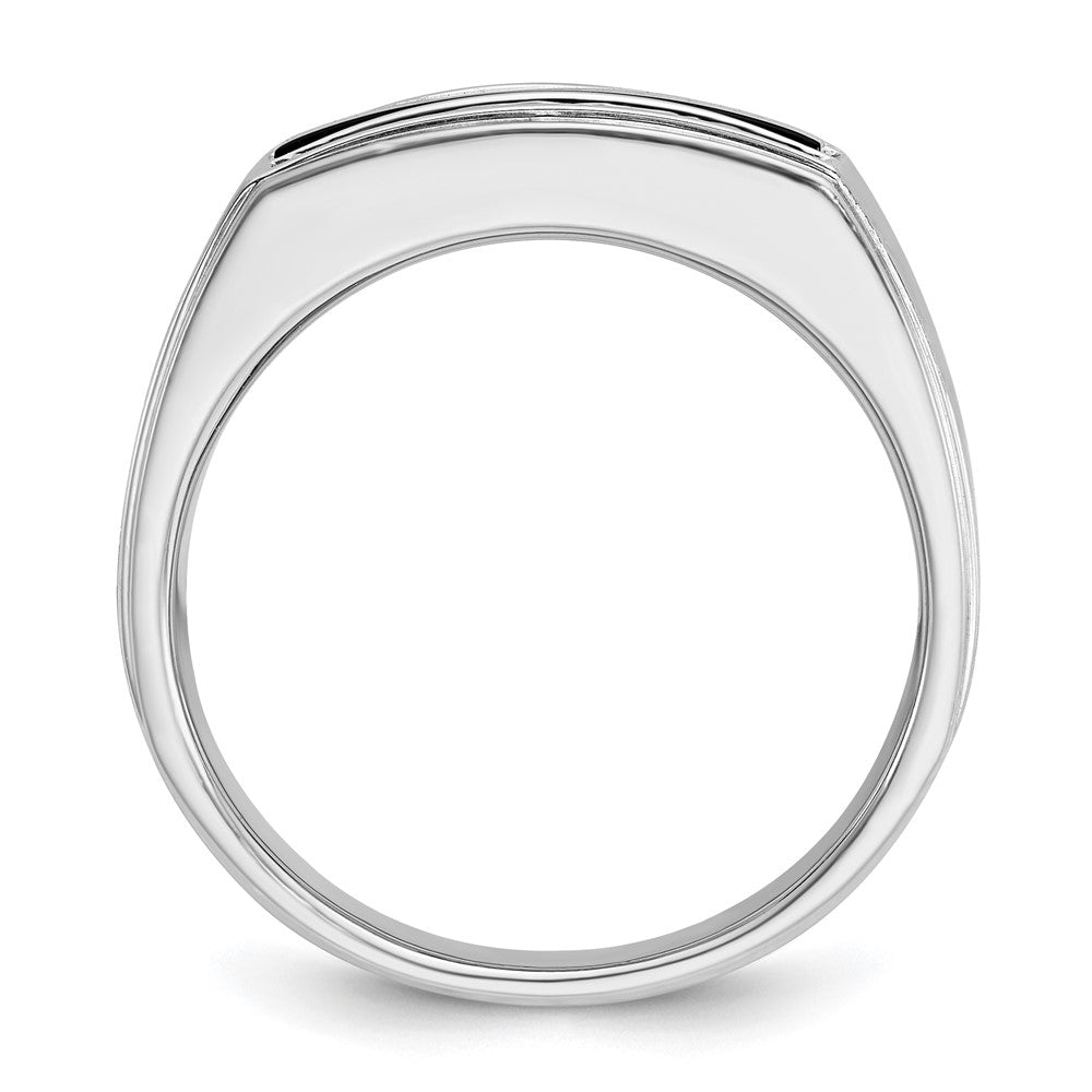 IBGoodman 14k White Gold Men's Polished and Satin Gemstone Ring Mounting