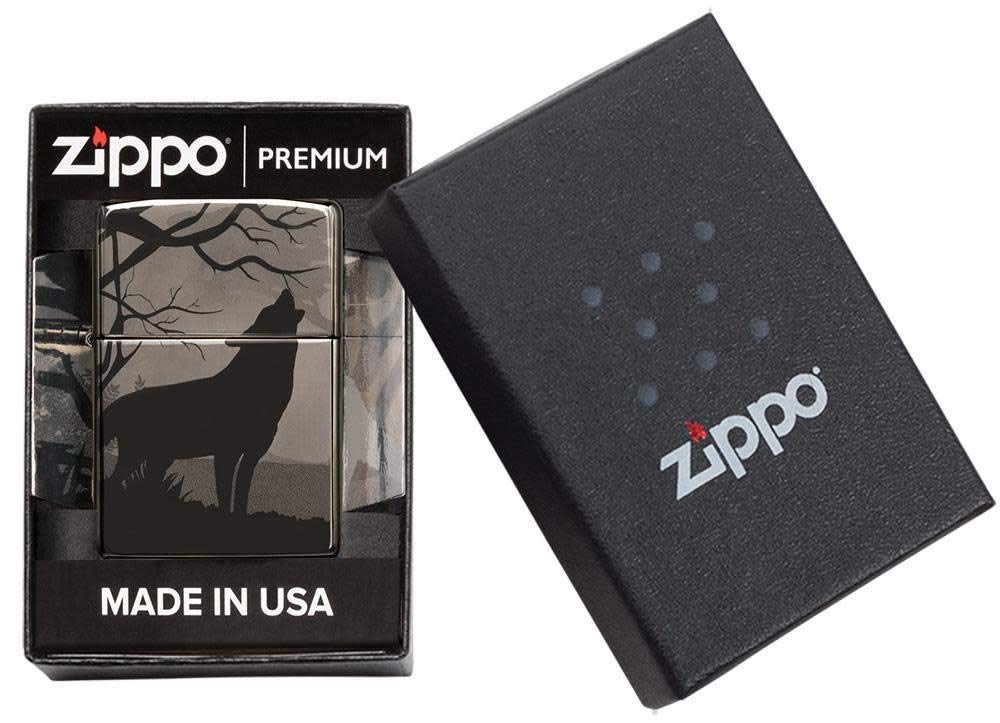 Zippo Howling Wolves 360° Design Black Ice Pocket Lighter