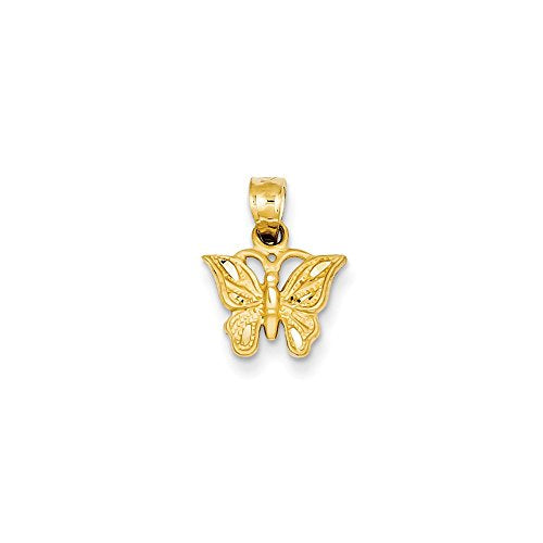 14K Diamond-cut Butterfly Pendant