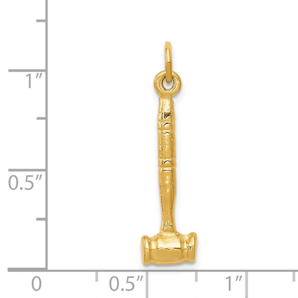 14k 3-D Gavel Charm Yellow Gold