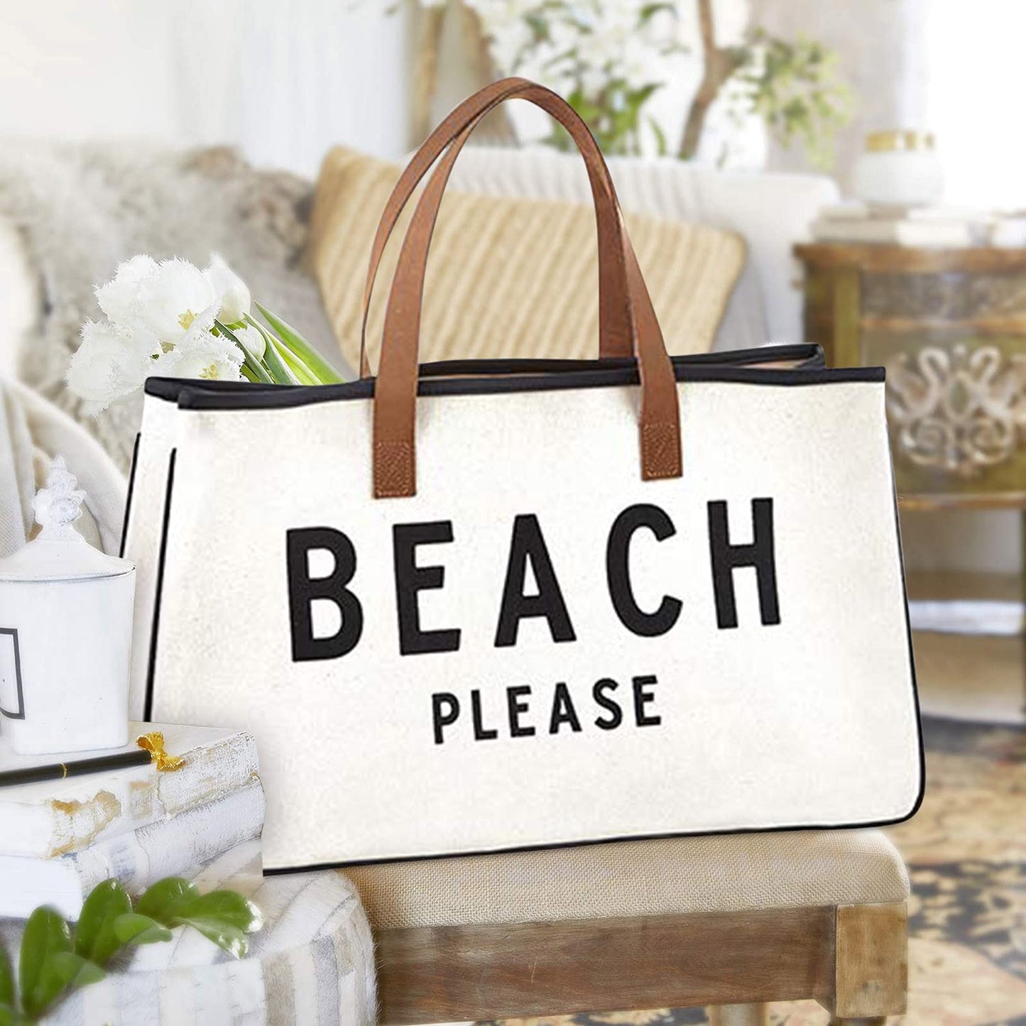 Canvas Tote-Beach Please (Other)