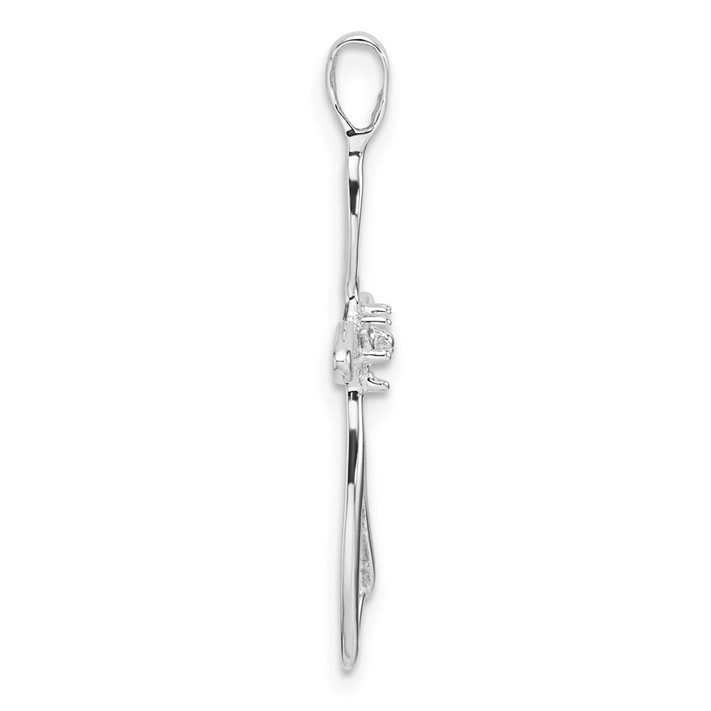 14k White Gold Cross Pendant Mounting