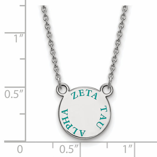 Sterling Silver 18in Official Licensed Greek Sororities Zeta Tau Alpha (ZTA) XS Enamel Pendant w/Necklace