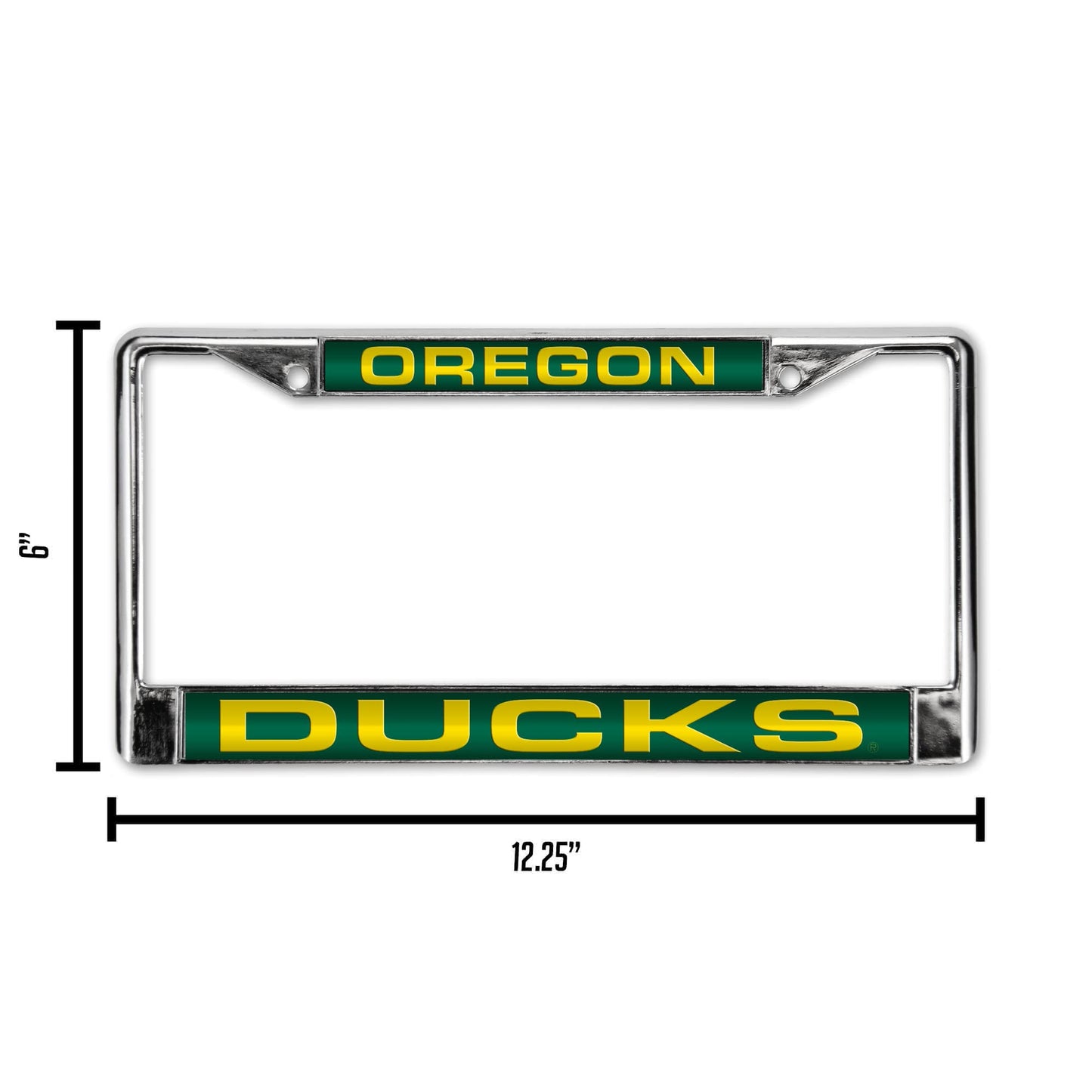 Collegiate U of Oregon Green Laser Chrome Acrylic License Plate Frame QGC7000