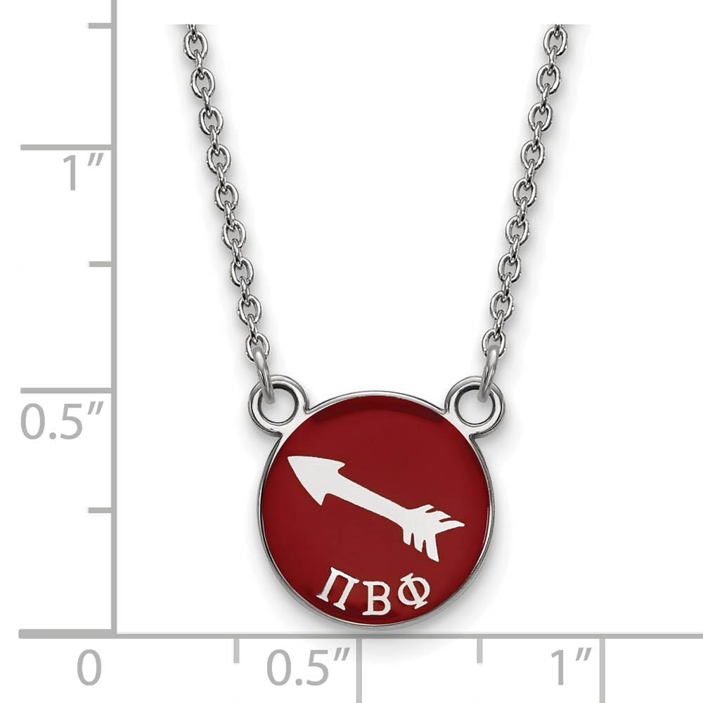 Sterling Silver 18in Official Licensed Greek Sororities Pi Beta Phi (???) XS Enamel Pendant w/Necklace