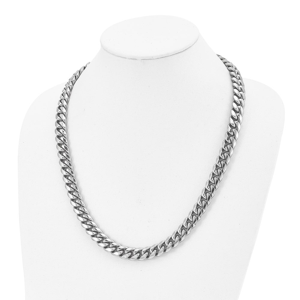Stainless Steel Polished 24in Curb Chain Necklace