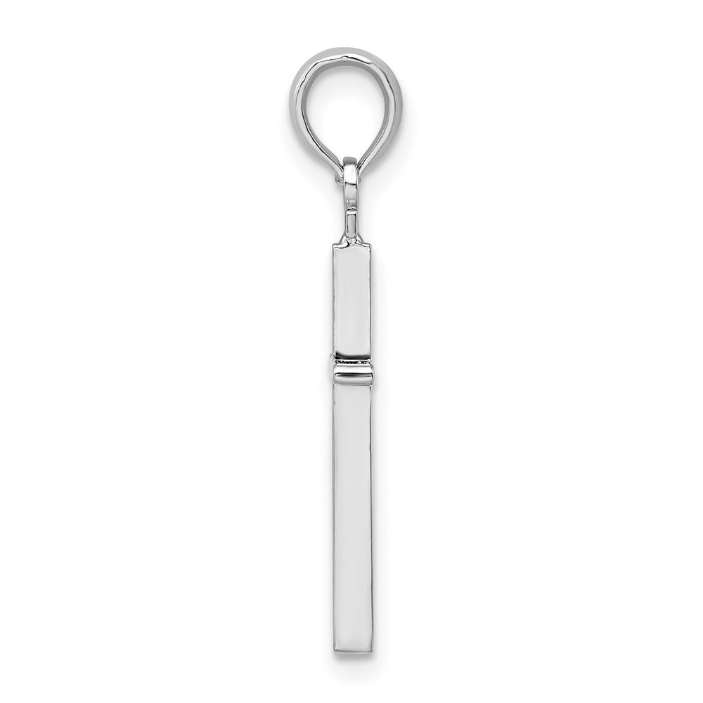 De-Ani Sterling Silver Polished Thin Latin Cross Pendant