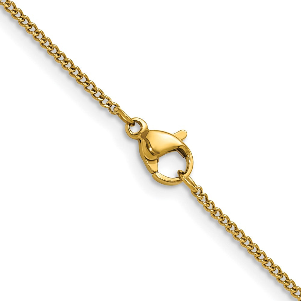 Chisel Stainless Steel Polished Yellow IP-plated 1.5mm 24 inch Curb Chain
