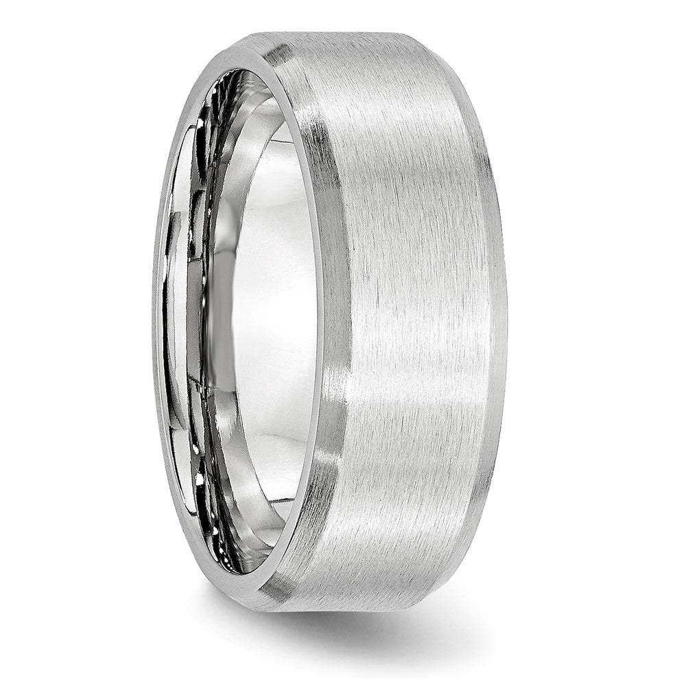 Cobalt Beveled Edge Satin 8mm Band Size - 9.5