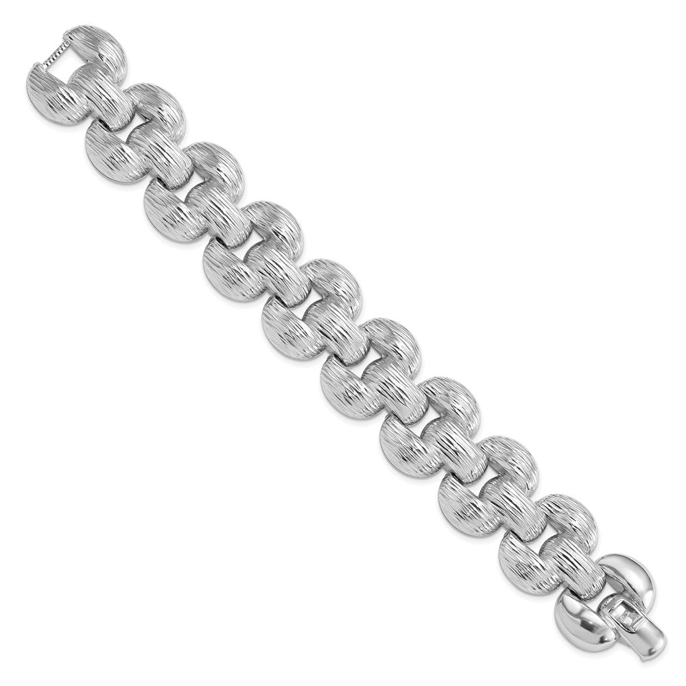 Bronze Diego Massimo Textured Rhodium-plated Stampato Bracelet