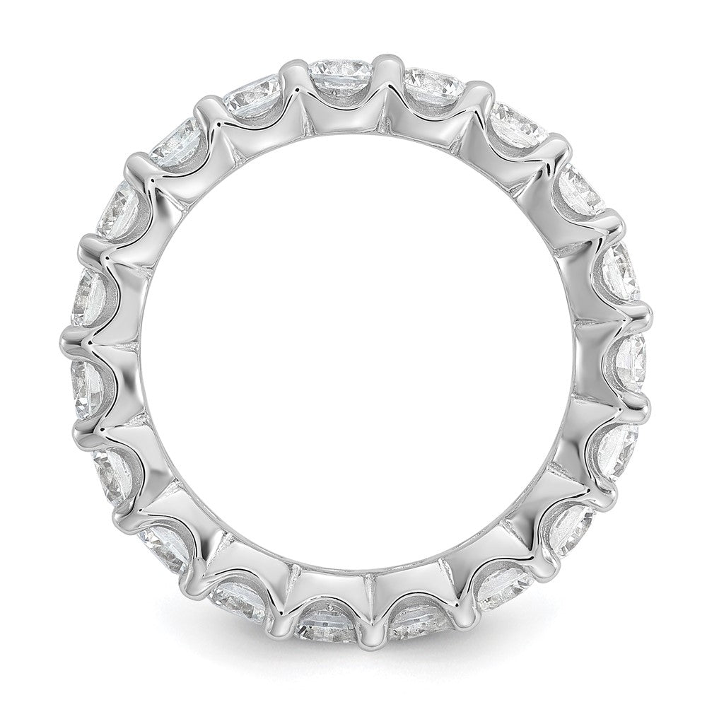 Sterling Shimmer Sterling Silver Rhodium-plated 3.5mm CZ 19 Stone Eternity Band