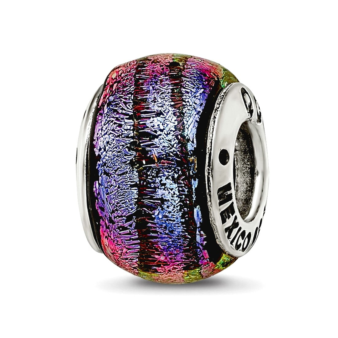 Sterling Silver Reflections Purple Dichroic Glass Bead