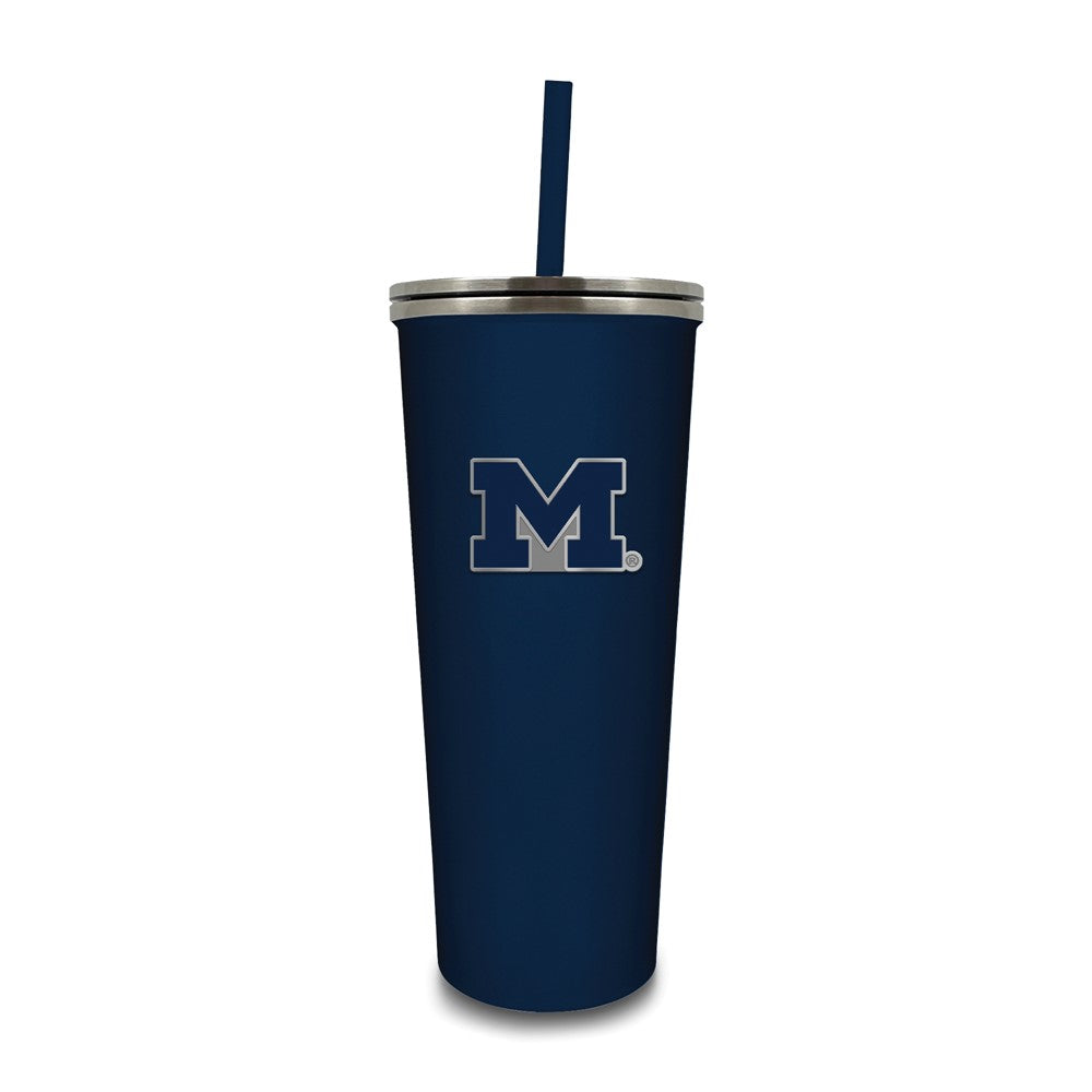 University of Michigan Stainless Steel 24 ounce Skinny Tumbler with Straw