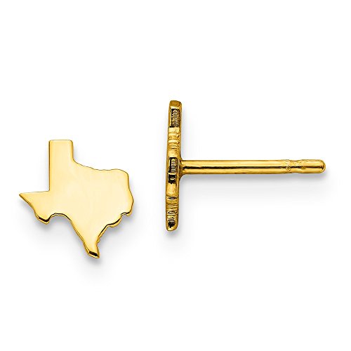 Sterling Silver/Gold-plated Texas State Earrings