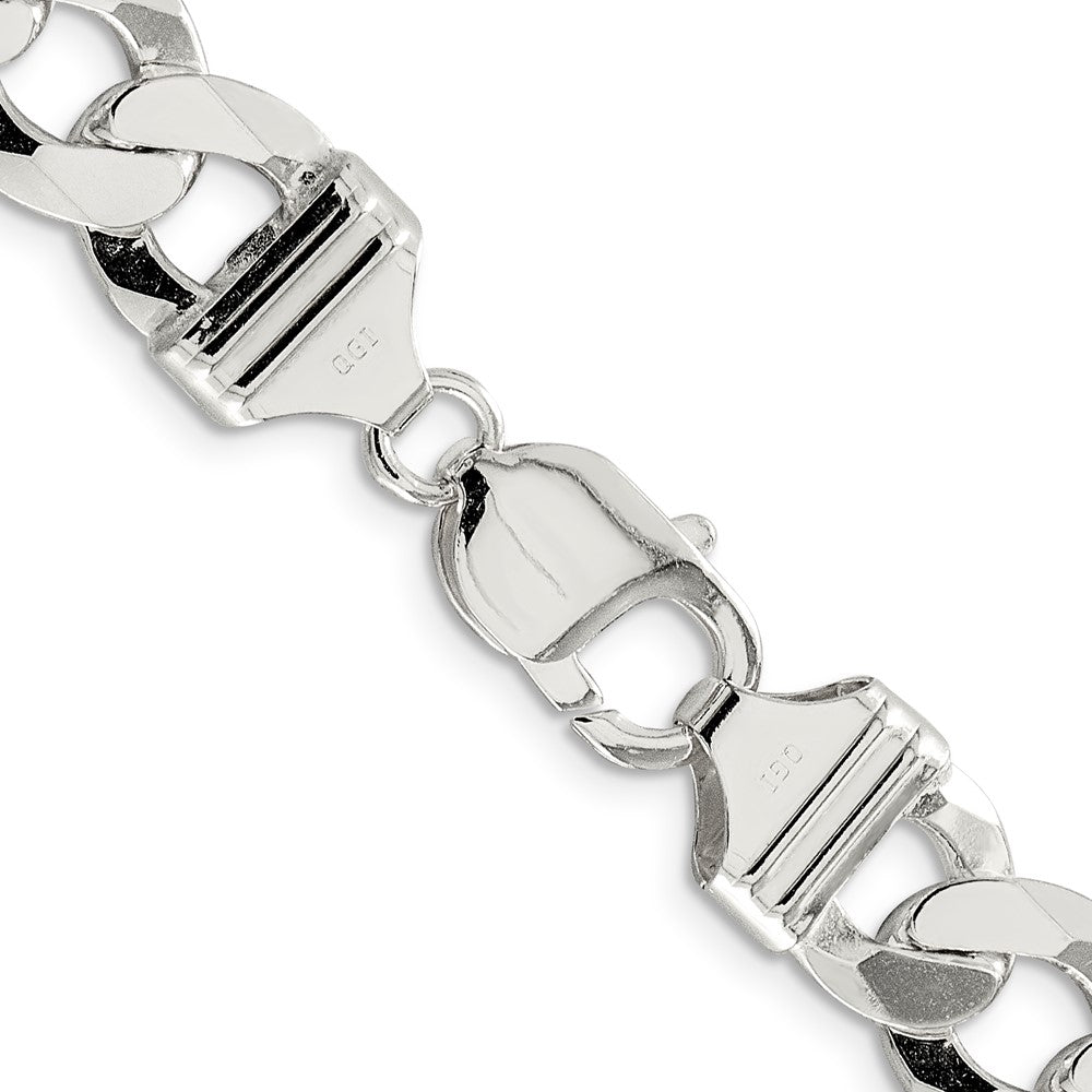 Sterling Silver 11.75mm Flat Curb Chain 20 Inches