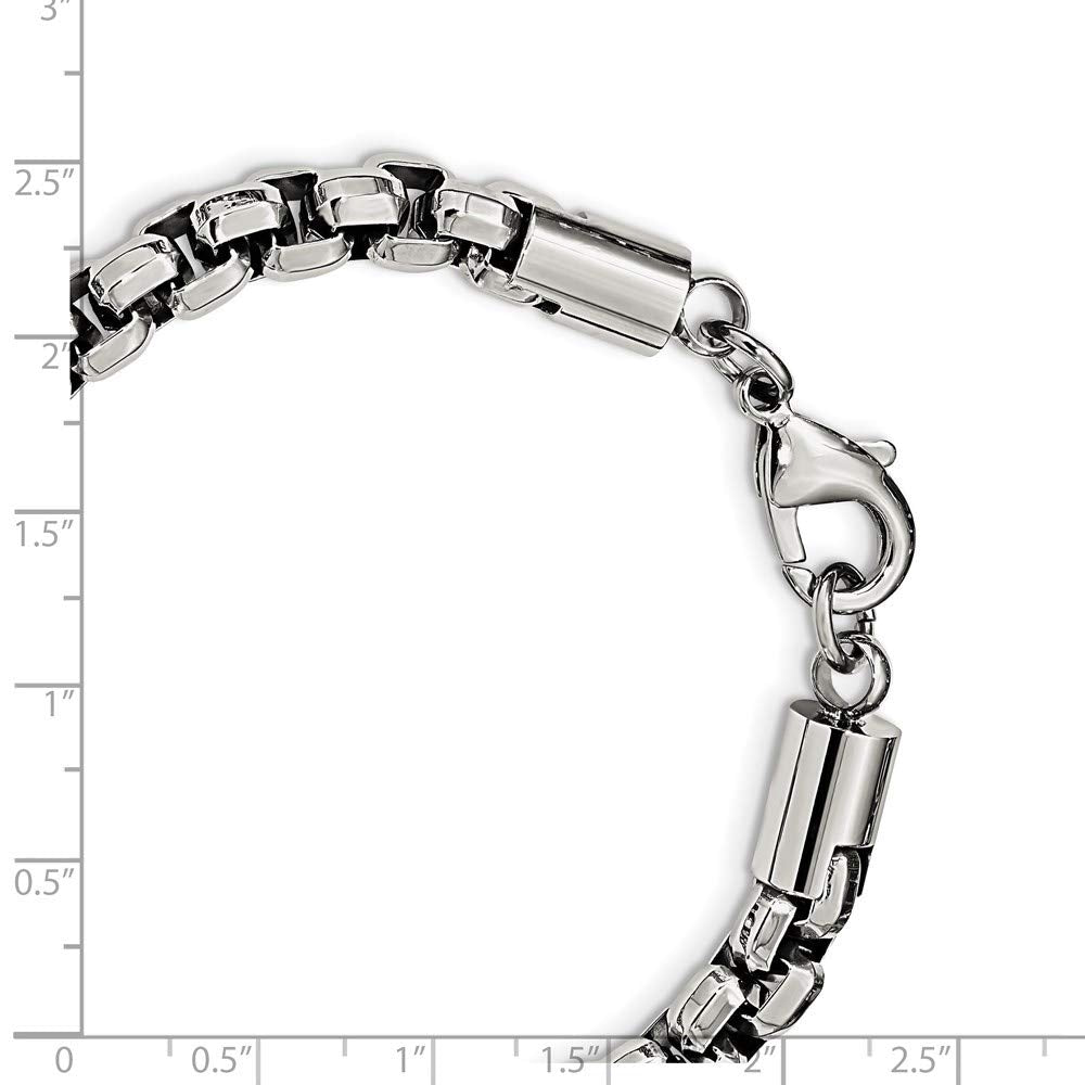 Stainless Steel Polished Fancy Rolo 8.75in Bracelet 8.75 inches