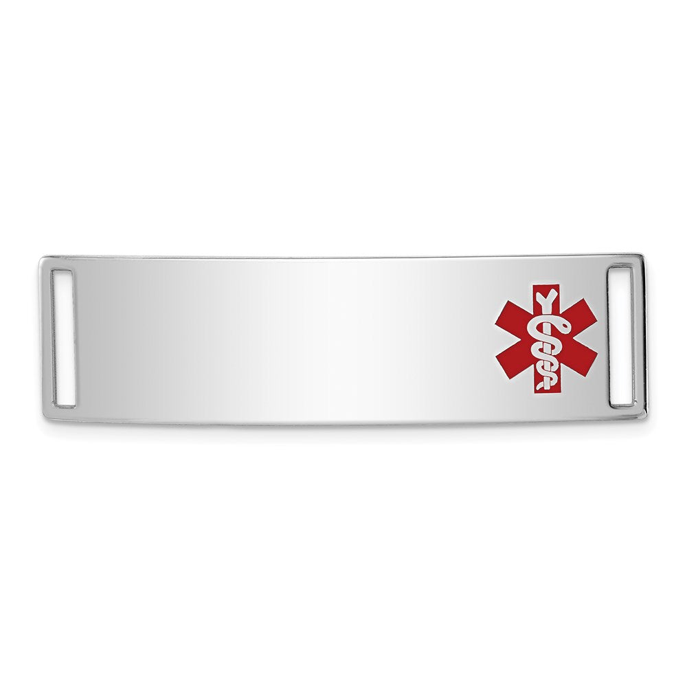 Sterling Silver Rhodium-plated Medical ID Plate 13 inches