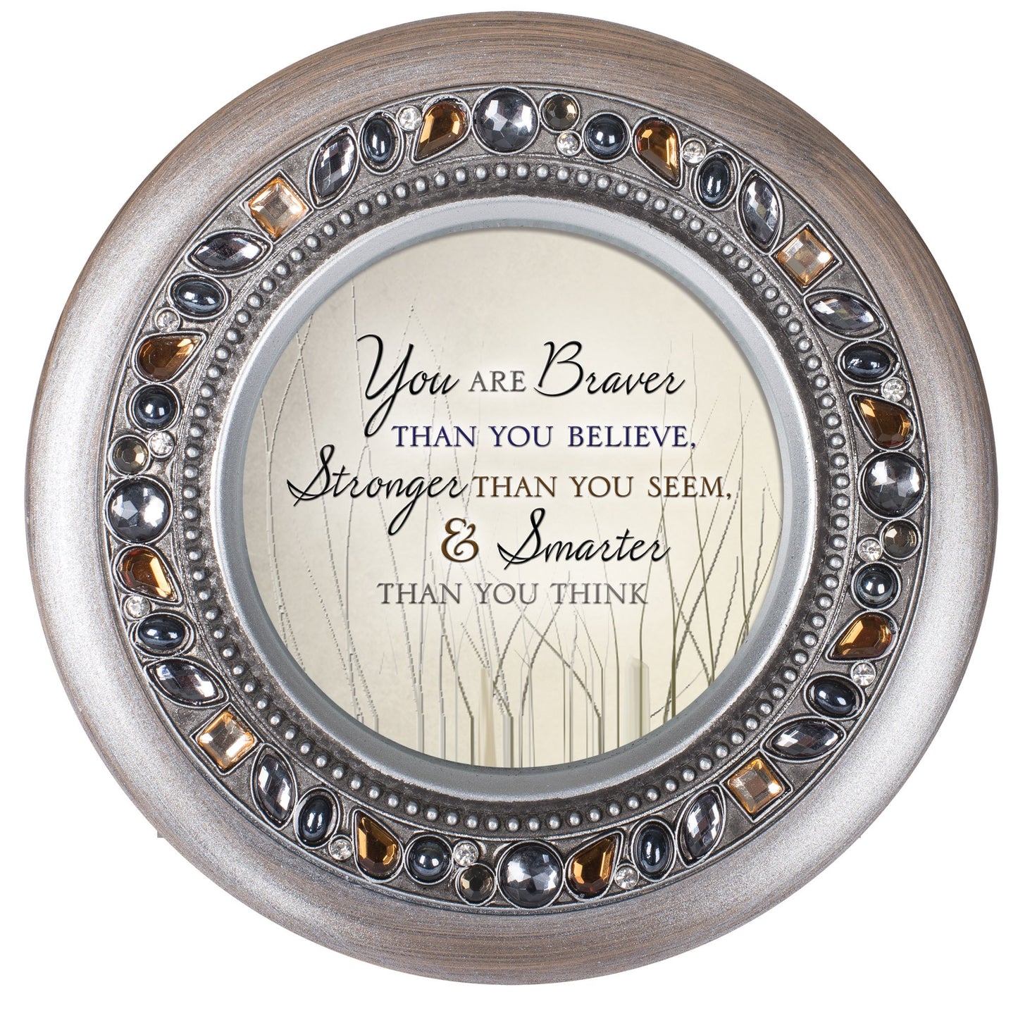 Fashion Jeweled Resin Braver Round Music Box (4.75 X 4.75) Made In China gm18600