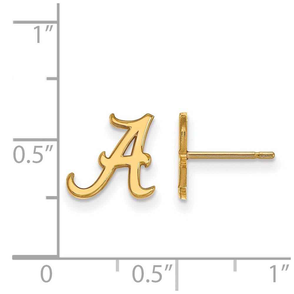 10k Yellow Gold Logoart University Of Alabama Extra Small Post Earrings Female Adult
