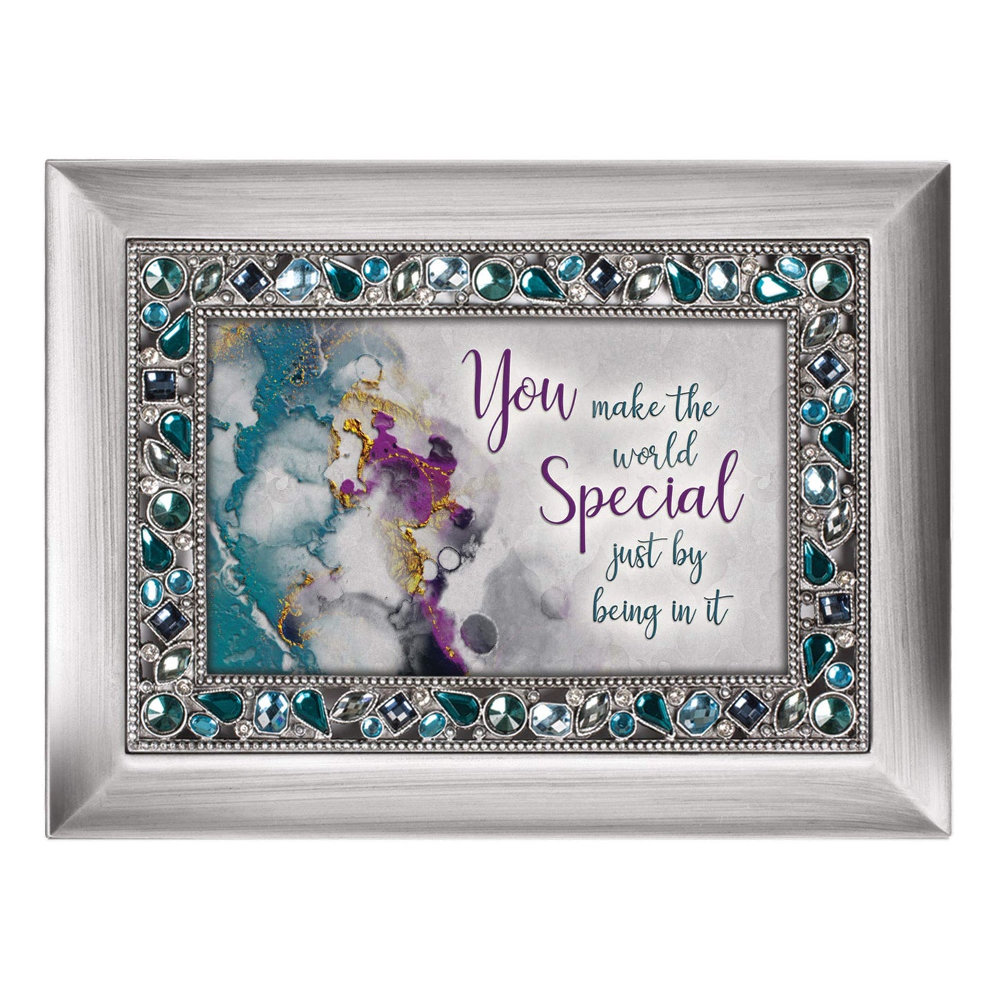 You Make The World Silver Jeweled Music Box