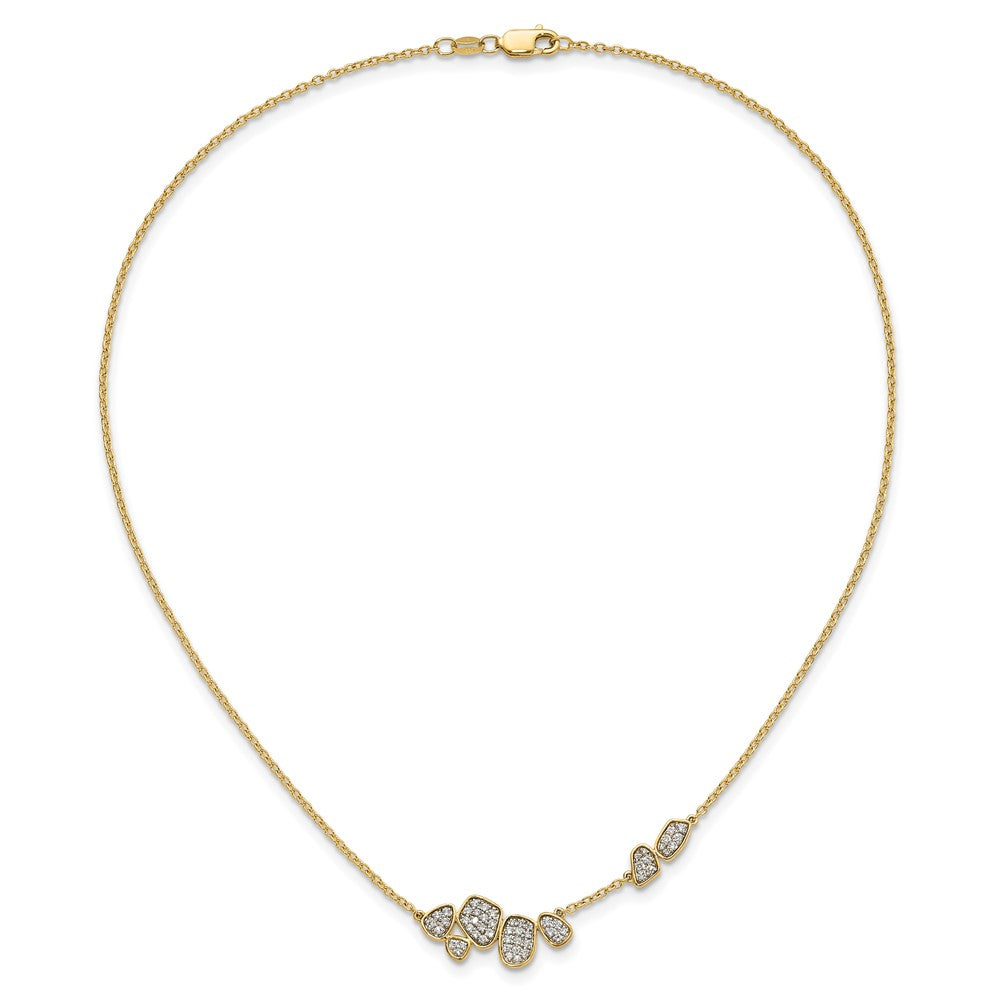 14k 1/2 carat Lab Grown Diamond VS/SI+ G+ 16 inch Fancy Cluster Necklace