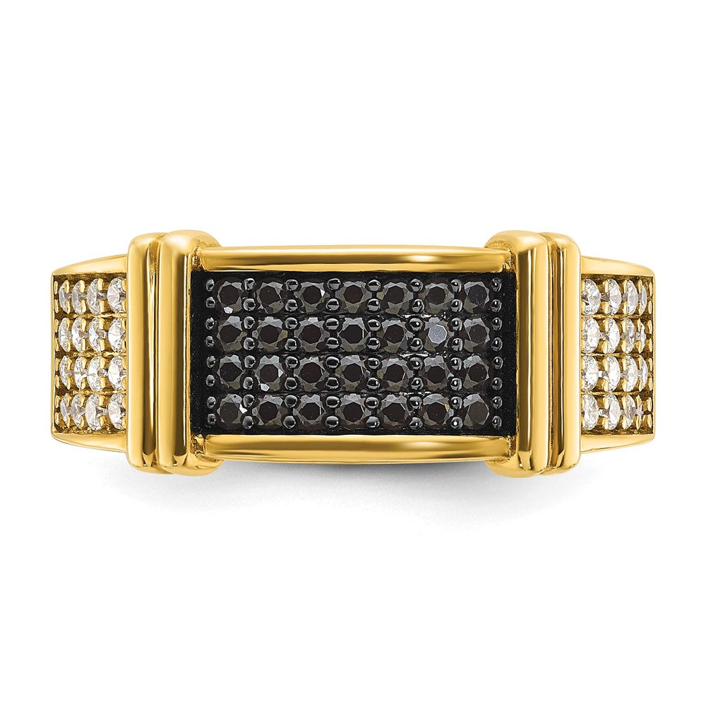 14k IBGoodman Men's Black and White Diamond Ring Mounting
