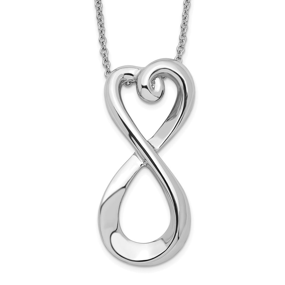 Sentimental Expressions Sterling Silver Rhodium-plated Polished Infinite Love 18in Necklace 18 Inches