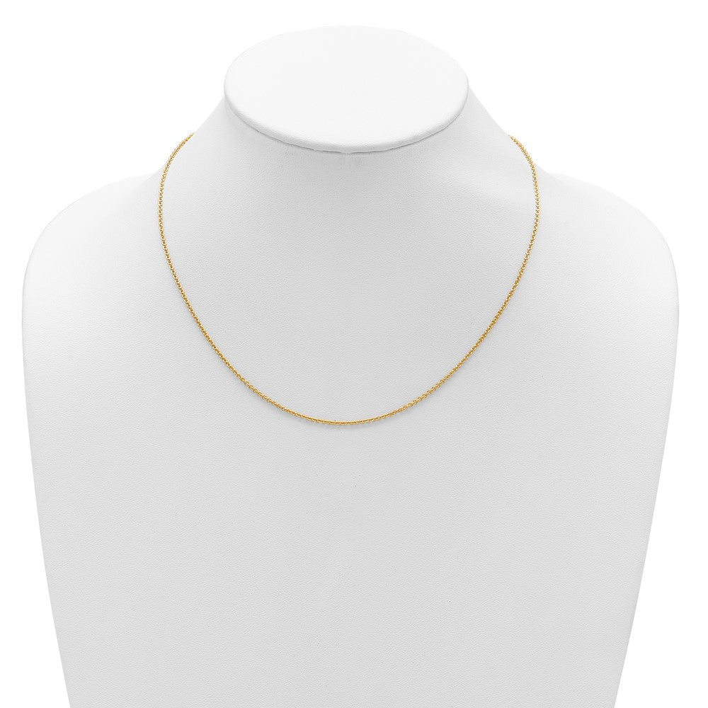14k Yellow Gold 1.6mm Round Cable 1in+1in Adjustable Chain