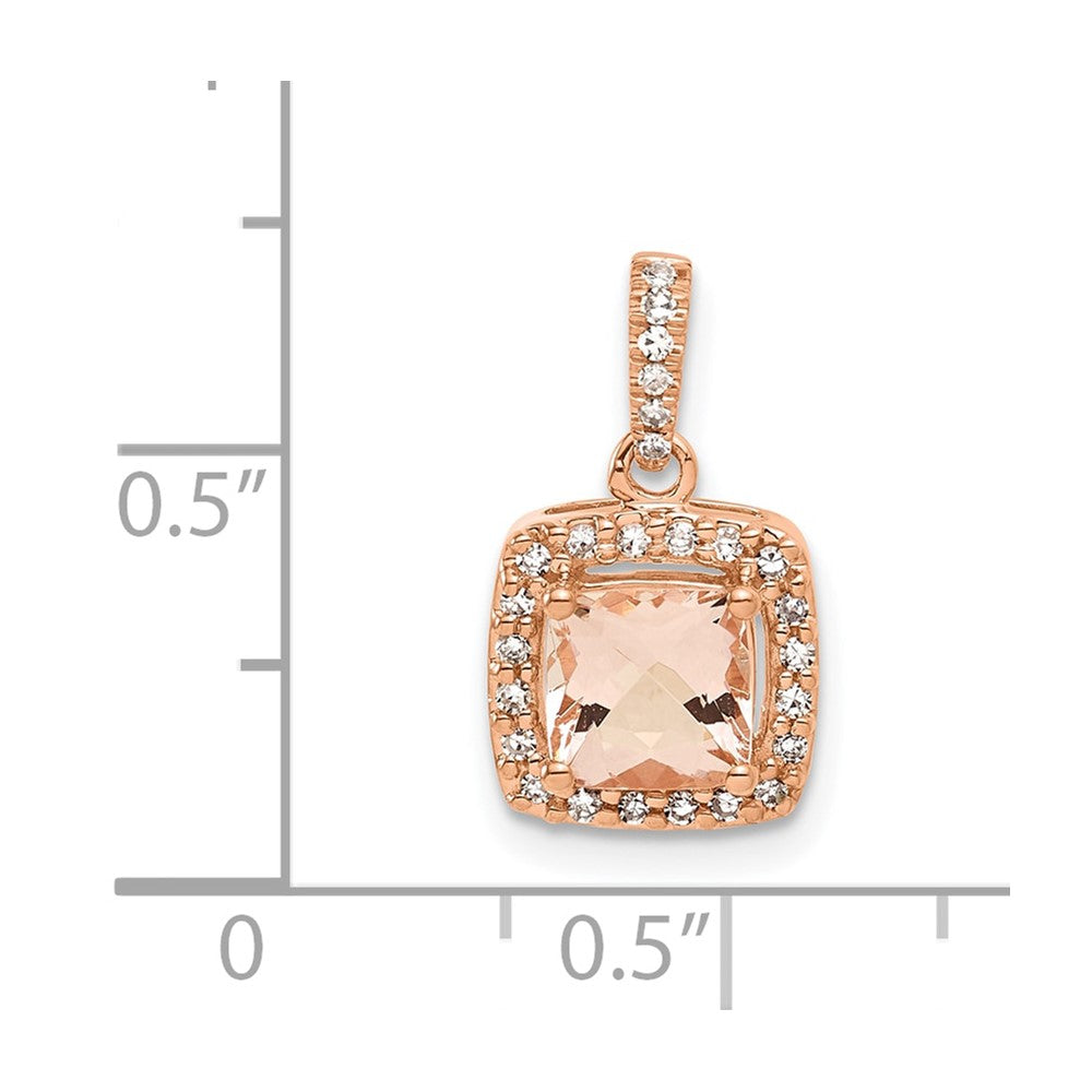 10kr Morganite and Diamond Pendant