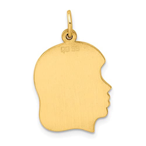 Sterling Silver GP Engraveable Girl Polished Disc Charm
