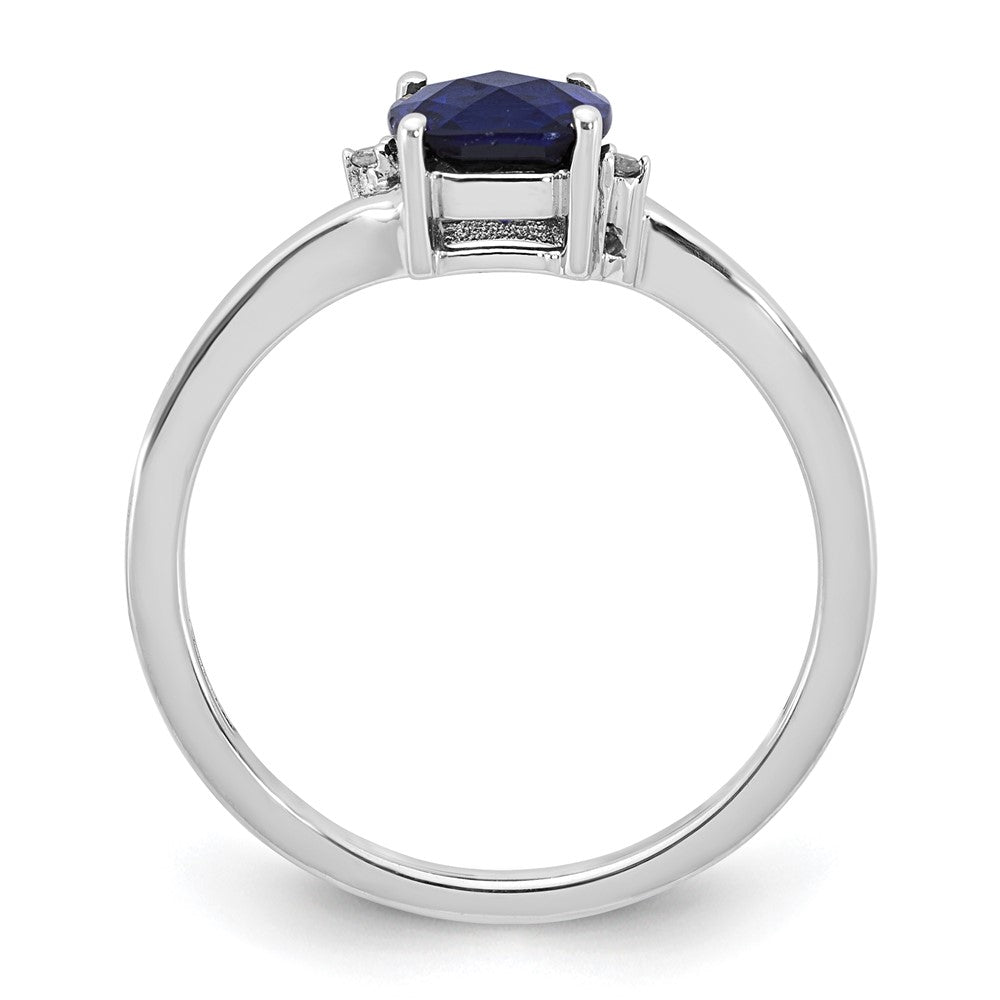 Sterling Silver CR Sapphire & Diamond Ring
