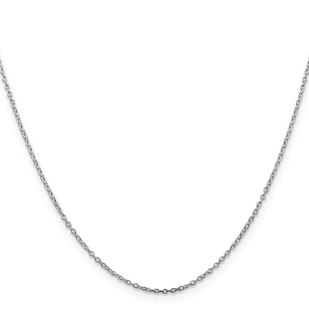 Sterling Silver Rhodium-plated 1mm Cable Chain Lobster 18 Inches