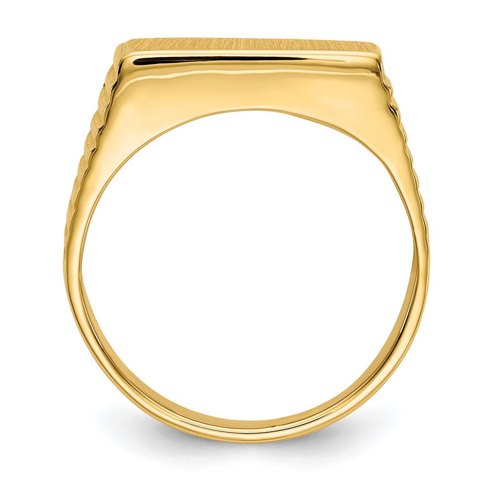 14k 7.0x15.0mm Open Back Men's Signet Ring Size 9.5