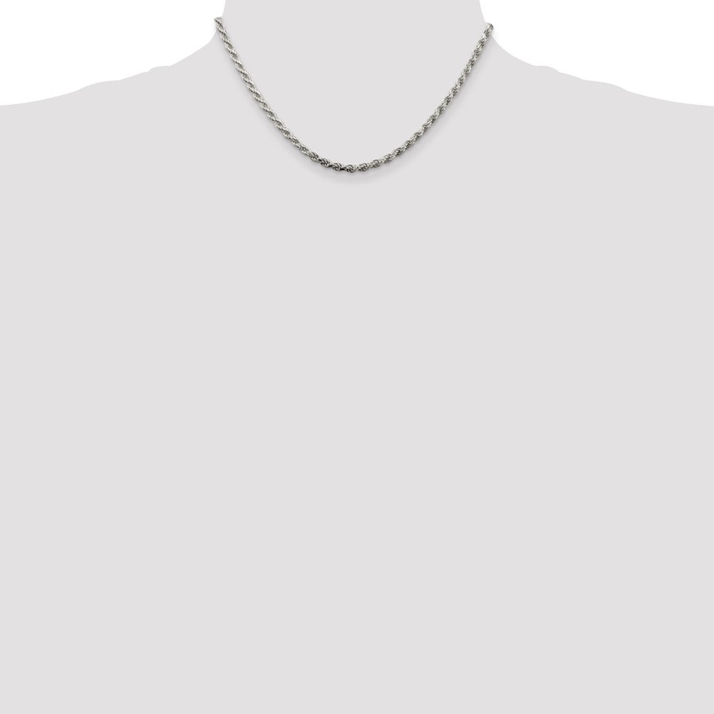 Sterling Silver 3.2mm Diamond-cut Rope Chain 16 Inches