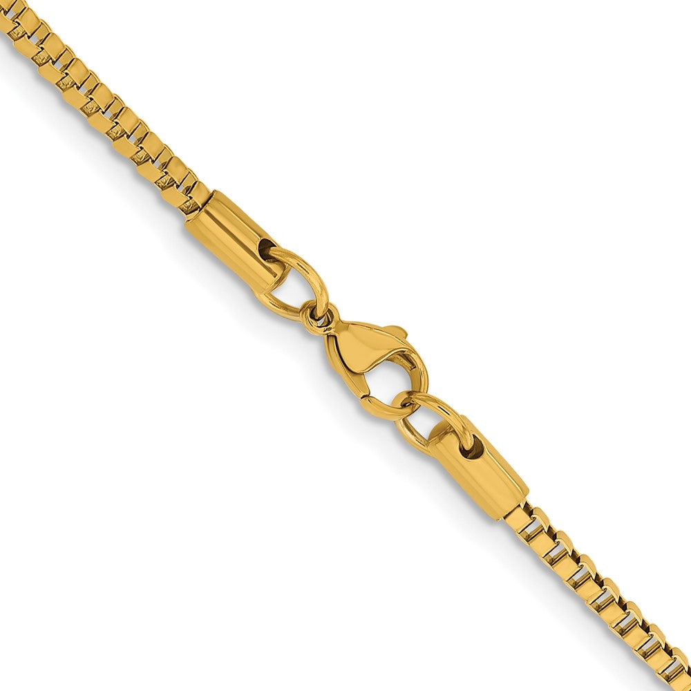Stainless Steel Polished Yellow IP-plated 2.4mm 24in Box Chain