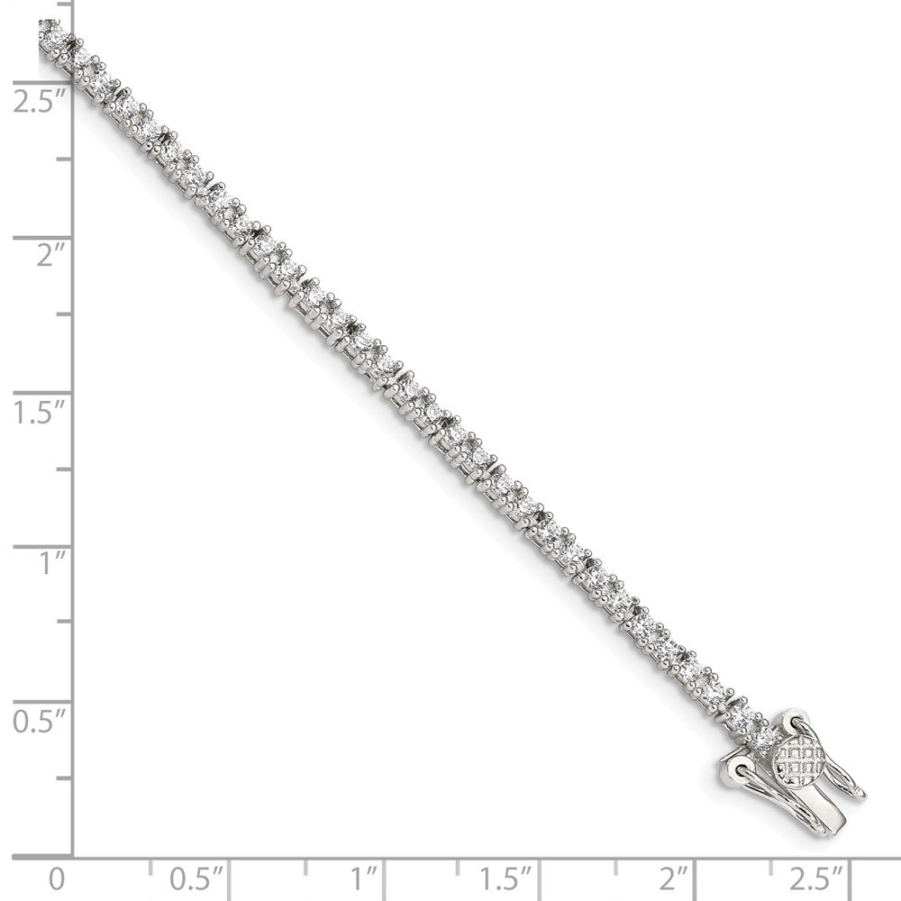 Sterling Silver Rhodium-plated CZ Tennis Bracelet 7 inches